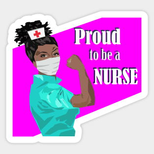 Proud to be a Nurse Black Nurse Student Gift Sticker